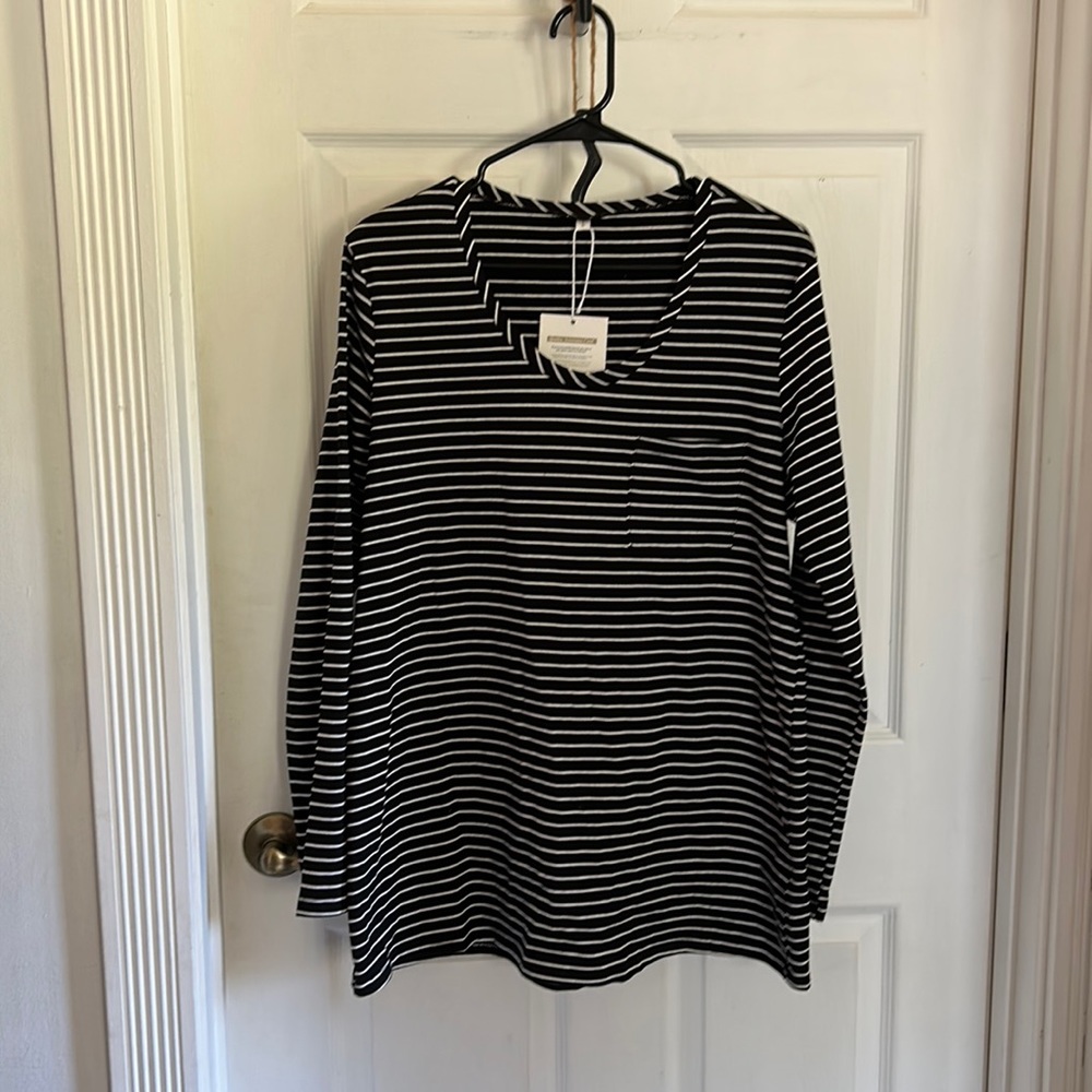 Black and white striped long sleeved shirt!